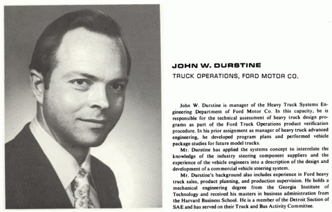 Durstine during his tenure at Ford Motor Company Durstine during his tenure at Ford Motor Company