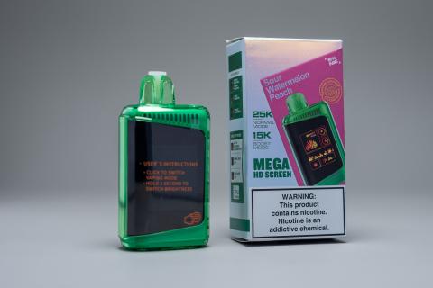 Example of an e-cigarette device that includes screens