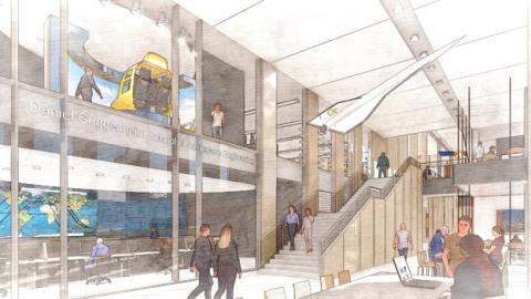 Rendering of interior of Daniel Guggenheim School of Aerospace Engineering